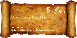 Bierling Csilla névjegykártya